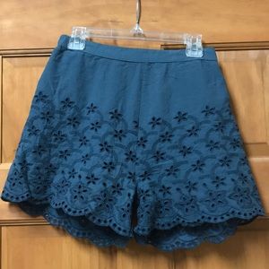 Angie Dusty Blue Cutout Detail Shorts